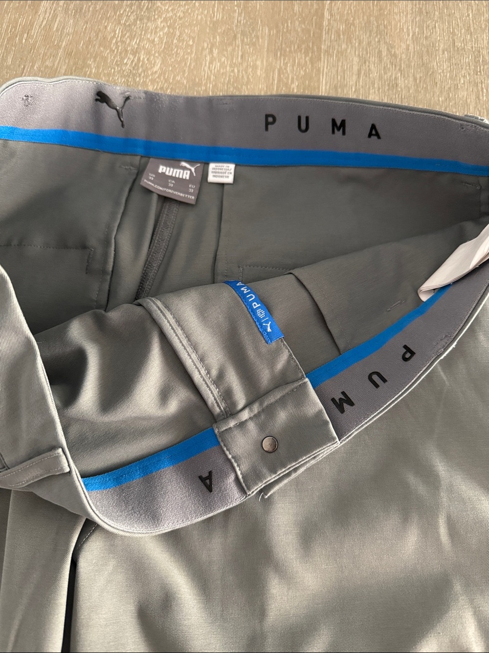 Puma Men's Gray Chinos with Blue Trim